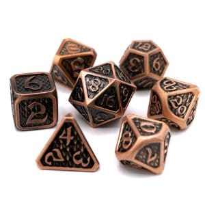 7pc RPG Dice Set: Drakona Eldric Cuprum