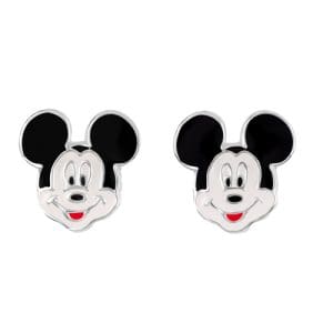 925 Mickey Mouse Stamp Enamel Earrings