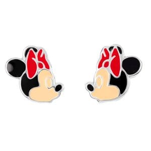 925 Minnie Mouse Stamp Enamel Earrings