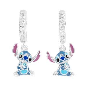 925 Sterling Silver Lilo and Stitch Hoop Earrings