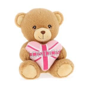 15cm Keeleco London Pink Heart Bear