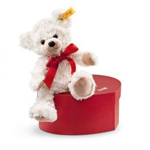 Sweetheart Teddy Bear In Heart Box, Cream