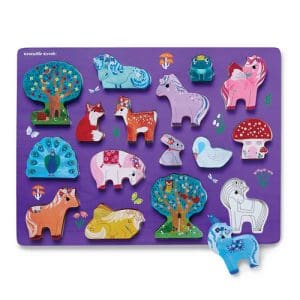 Crocodile Creek - Let's Play 16pc Wooden Puzzle/Unicorn Garden