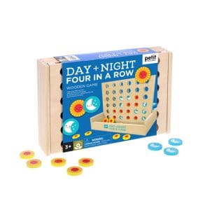 Day and Night Four in a Row Wooden Game