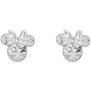 Disney Minnie Mouse Clear April Birthstone sterling silver Crystal Earrings