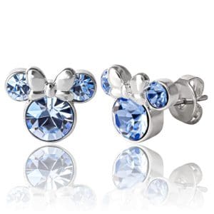 Disney Minnie Silver Plated December Birthstone Stud Earrings