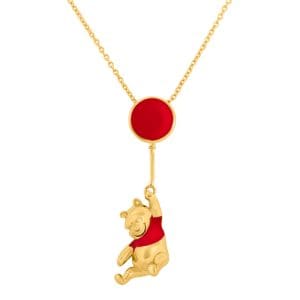 Disney Winnie The Pooh Red and Gold Coloured Floating Balloon Necklace