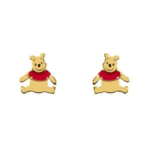 Disney Winnie The Pooh Sterling Silver Gold Plated Earrings