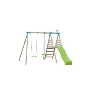 Knightswood Double Swing And Slide Set with Glider And Seat