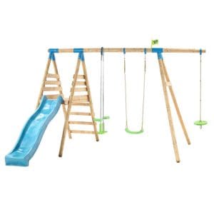 Knightswood Double Swing with Slide, Seat, Button And Glider