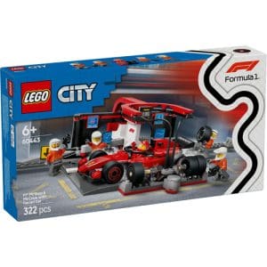 LEGO F1 60443 Pit Stop & Pit Crew with Ferrari Car