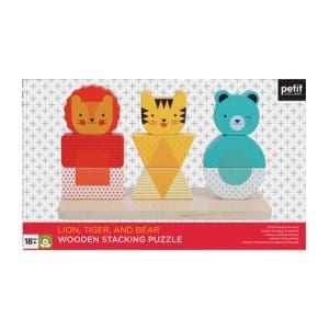 Lion, Tiger, and Bear Wooden Stacking Puzzle