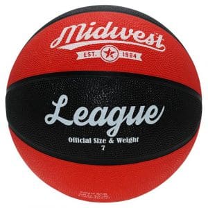 Midwest League Basketball - Size 6 Black/Red