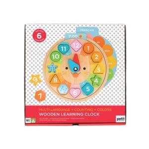 Multi-Language + Counting + Colors Wooden Learning Clock