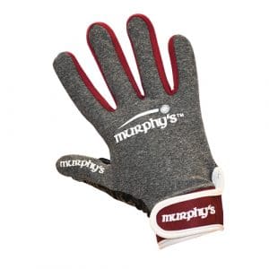 Murphy's Gaelic Gloves: Grey/Maroon/White - 8 / Small