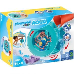 Playmobil 1.2.3 Aqua 70636 Water Wheel With Baby Shark