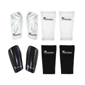 Precision Pro Matrix Shinguard Sleeves: Black/Chrome - Small