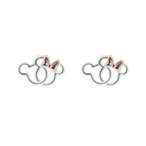 Silver Double Layered Minnie Mouse Earring