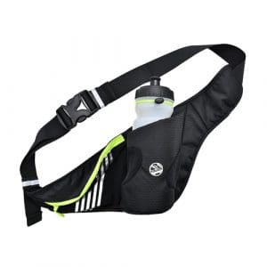 Six Peaks Running Waist Belt with Bottle Holder: Black/Fluo Yellow