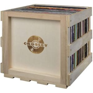 Stackable Record Storage Crate - Natural