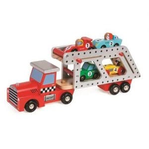 Story Car Transporter Lorry With 4 Racing Cars