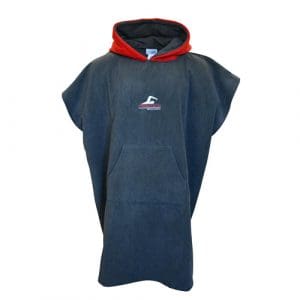 SwimTech Microfiber Poncho: Grey/Red - Junior