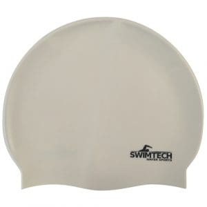 SwimTech Silicone Swim Cap: White