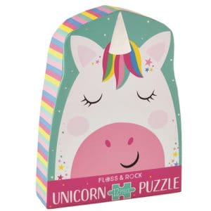 Rainbow Unicorn 12pc Shaped Jigsaw with Shaped Box