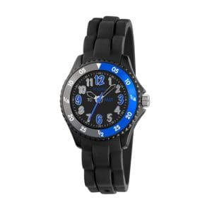 Tikkers Boys Black Silicone Strap Time Teacher Watch TK0116