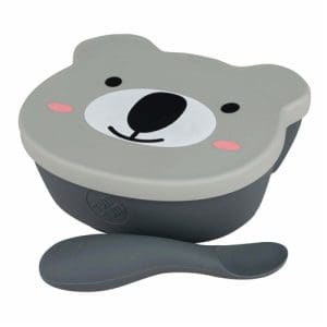 Tum Tum Silicone Weaning Bowl & Spoon Set - Kev Koala - Grey