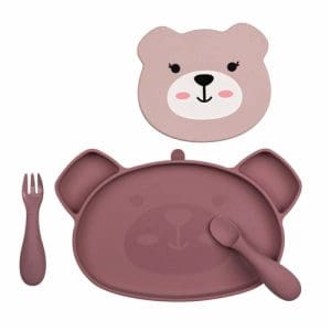 Tum Tum Silicone Weaning Set - Betsy Bear - Pink