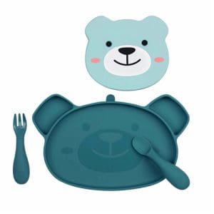 Tum Tum Silicone Weaning Set - Boris Bear - Blue