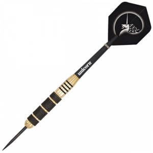 Unicorn Core Plus Win Brass Darts: Black/Gold - 23g