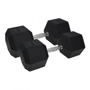 Urban Fitness PRO Hex Dumbbell - Rubber Coated (Pair): Black - 2 x 17.5kg