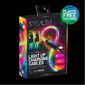 Stealth Light up Charging Cables for Ps5, Switch – 2m Twin Pack