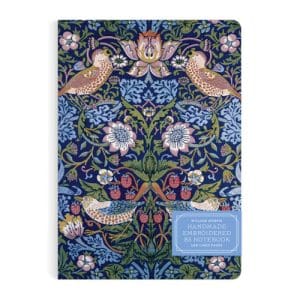 William Morris Strawberry Thief Handmade Embroidered B5 Journal