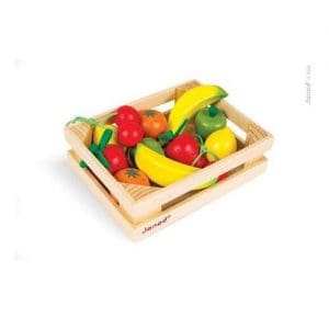 Wooden Fruit Crate With 12 Fruits For 4 Yrs+