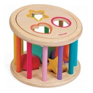 Wooden Shape Sorter Drum Sorting Toy