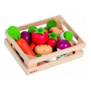 Wooden Vegetable Crate With 12 Vegetables For 4 Yrs+