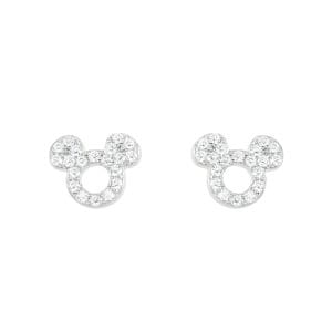 Disney Mickey Mouse Sterling Silver Cz Stud Earrings