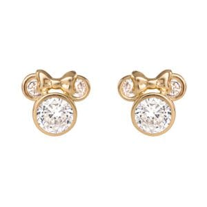 Disney Minnie Mouse Ladies 10K Gold Plated Stud Earrings