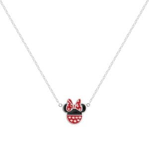 Sterling Silver Minnie Mouse Bow Pendant Necklace