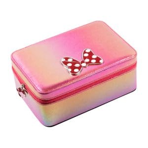 Disney Minnie Mouse Large Metallic Zip Around Jewellery Case With Metal Detailing