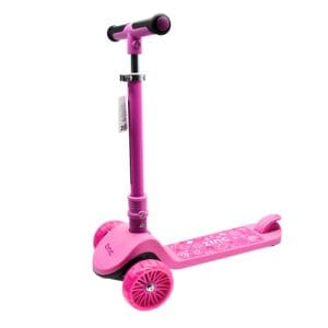 Zinc 3 Wheeled Folding LED Shine Scooter - Pink