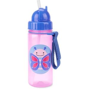 Zoo Straw Plastic Bottle - Butterfly